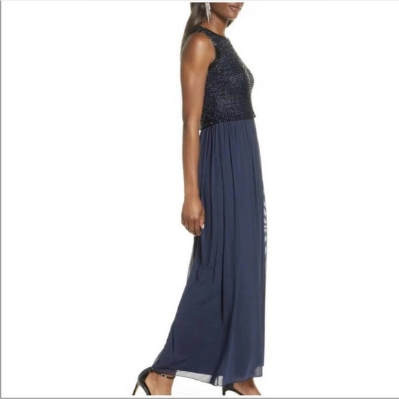 Pisarro Nights dark navy beaded bodice dress - Picture 4 of 12